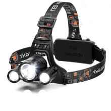 Led Headlamp 6000 Lumen Flashlight, 4 Modes Light, Rechargeable 18650 Headlight, Waterproof Hard Hat Light, Running Bright Head Lights, Hunting Or Cam