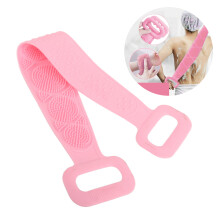 Silicone-Bad-Body-Bürste mit hoher Zugfestigkeit, zum Aufhängen, Rückenreinigung, Badgurt, Pink
