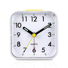 Silent Alarm Clocks Bedside Non Ticking Battery Powered Clockswhite