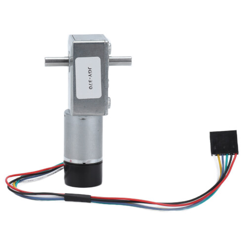 JGY-370 Motore con riduttore a vite senza fine e encoder 24V asse 6x14mm 1