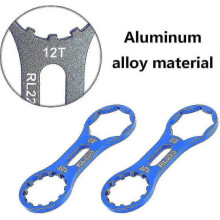 Double Head Front Fork Cap Wrenchs Bicycle Front Fork Cap Removal Tools Bike Fork Repair Tools for Mountain Bike(2pcs,blue)