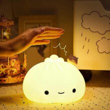 Dumpling Light for Kids, Cute Night Light Color Changing Silicone Night Light Usb Charge, Squishy Lamp for Boys Girls Kawaii Gift