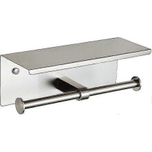 Double toilet paper holder with shelf brushed nickel toilet paper holder wall mounted