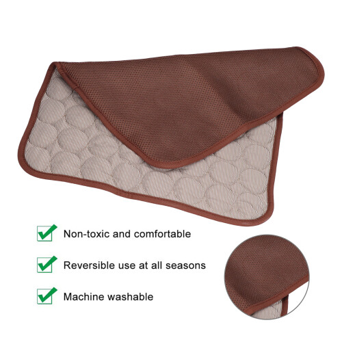 Breathable Foldable Pet Cooling Mat Small/Medium/Large Brown 50x40cm 2