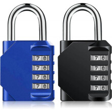 Combination Padlock Outdoor Heavy Duty, 2 Pack Resettable and Waterproof Locker Padlock for Shed, Gate, Fence, Backyard (Black and Blue)