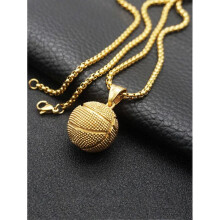 Fashionable and Popular Men Basketball Pendant Necklace Stainless Steel for Jewelry Gift and for a Stylish Look