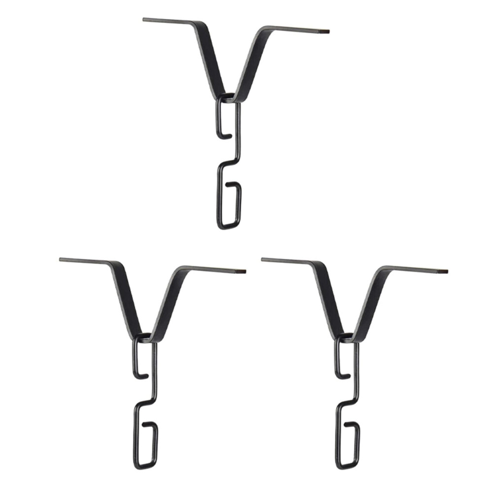 3X Rain Chain Gutter Adapter, Black V-Shaped Rain Chain Hook With S-Shaped Hanger For Outdoor Use 6493810745263