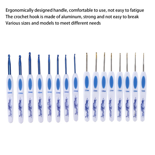Set di uncinetti ergonomici blu - 6,0-1,0 mm 2