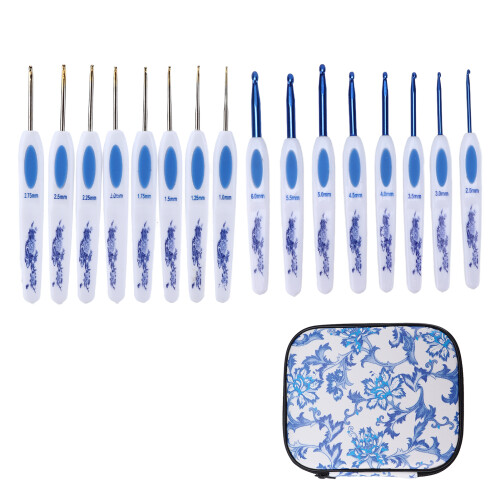Set di uncinetti ergonomici blu - 6,0-1,0 mm 1