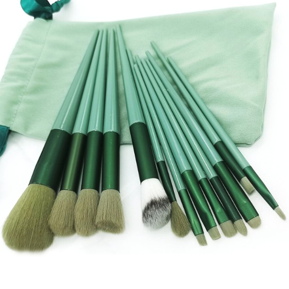 Makeup Brushes 13pcs Green Skin Friendly Bristles