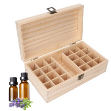 Essential Oil Box mit 24 Fächern Multifunktionale Holz-Ölhalter für ätherische Öle Kosmetika Nagellack Geschenk