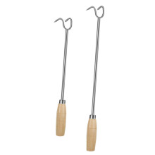 Meat Hooks Set of 2, Stainless Steel Food Turner and Flipper, Ideal for BBQ, Roasting, and Picnic Use