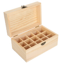 15-Slot Ätherischer Öl Box Kiefer-Display Sonnenschutz Anti-Sonnenlicht Ätherisches Öl Aufbewahrungsbox für Zuhause Schönheitszentrum