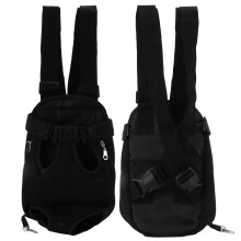 Haustier-Käfig Rucksack Atmungsaktive Tragbare Haustier-Frontkatzen- und Hundetransporttasche für Wandern, Reisen, Fahrrad, Motorrad Schwar