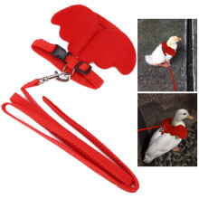 Enten-Zugleine, verstellbarer Brustgurt, Außengehänge-Halsband, Hundeleine für Haustiere, Ente, Huhn, Gans, Rot, S