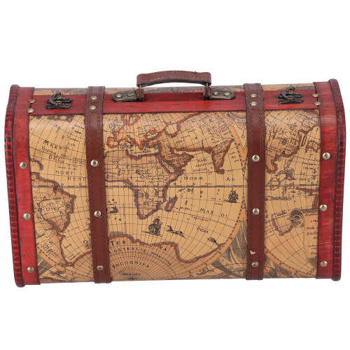 Vintage Suitcase Portable Composite Wood Map 2
