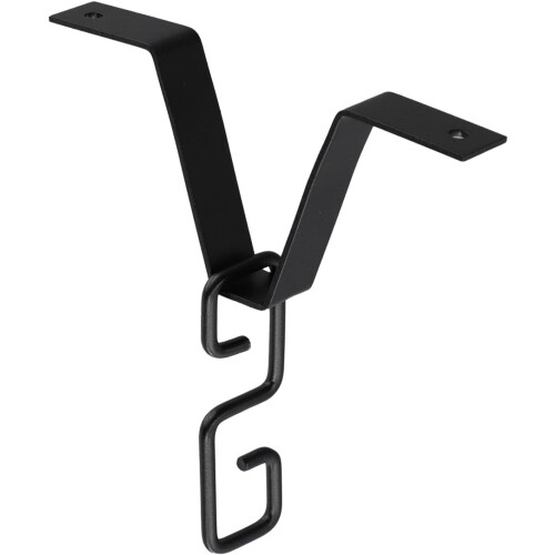 Refined Iron Construction Rain Chain Gutter Adapter Black With V-shaped Hook Hanger For Standard Gutters 1