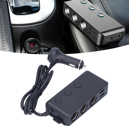 Caricatore per auto DC 12-24V, splitter, 4.8A, voltmetro a LED