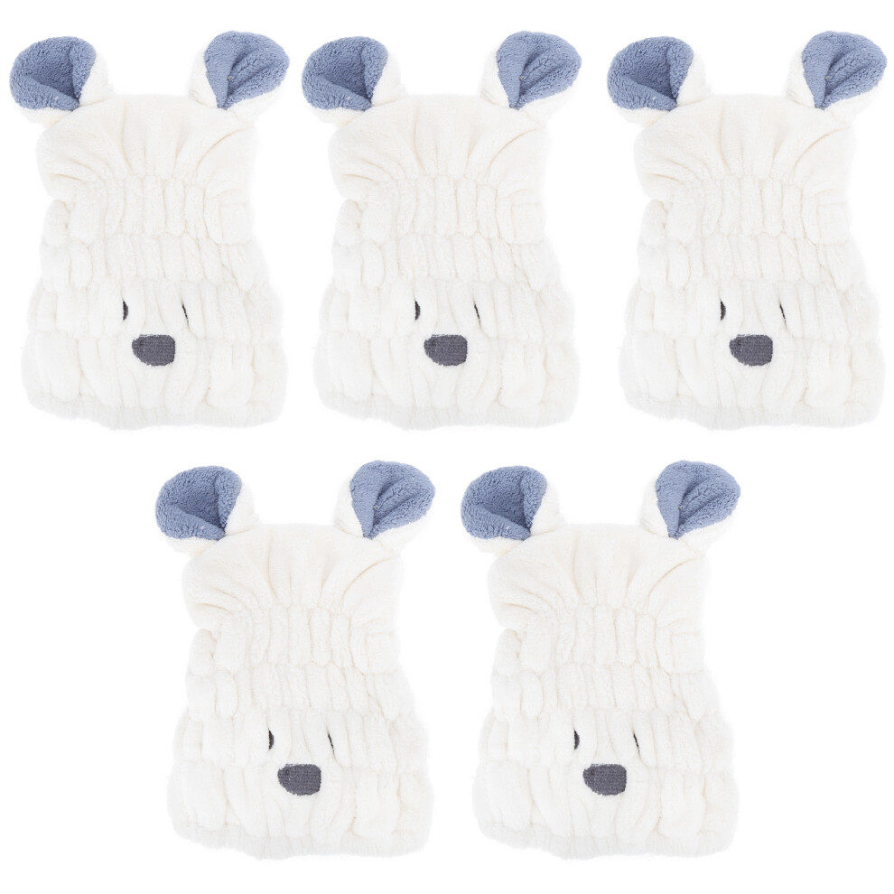 5Pcs Hair Drying Towel Cap Fleece Bath Hair Coral