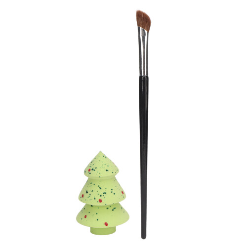 Angled Nose Contour Brush Set Green Sequin