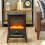 Homcom HOMCOM Portable Fireplace with Adjustable Thermostat, 2 Heat Settings, Black 8