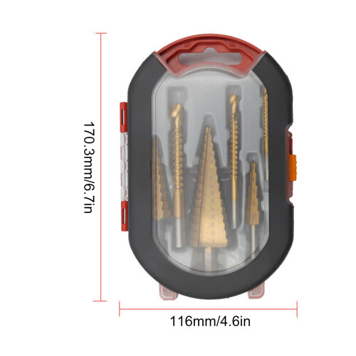 Ensemble de 6 forets HSS Step&Saw 4-12/4-20/4-32mm Ti 1