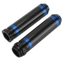 2 pezzi di copriimpugnature per manubrio in fibra di carbonio blu da 7/8 pollici