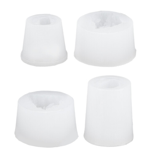 4 moules en silicone - formes pierre, transparents