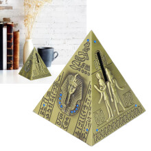 Ägyptisches Pyramidenmodell Grün Bronze Großes Retro Klassisches Exquisites Dekoratives Handwerkskunst-Objekt