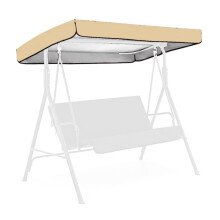 Swing Replacement Canopy Cover for 2 or 3 Seater Garden Hammock Chair, Waterproof UV Resistant Beige Top Cover