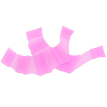 1 Paar Schwimm-Handfesseln Flossen Silikon Schwimmfinger Netzhandschuhe Schwimmpalm Finger Lila S