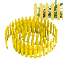 Fairy Garden Fence - Miniature Wooden Picket Fence in Yellow, Decorative Slatted Design for Outdoor Ornaments