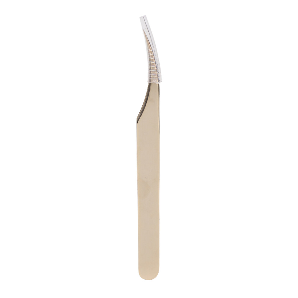 Golden Stainless Steel Eyelash Tweezer Professional Lash