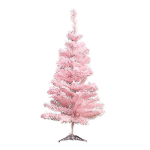 Pink Flocked Christmas Tree 90cm Lovely Cedar Decoration with Pink Decorations