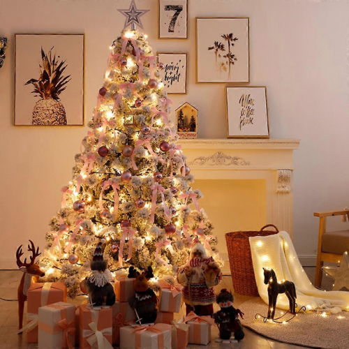 Artificial White Snow Pine Tree Desktop Decoration Ornament Supplies 2