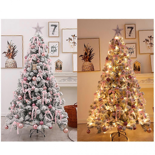 Artificial White Snow Pine Tree Desktop Decoration Ornament Supplies 1