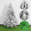 Artificial White Snow Pine Tree Desktop Decoration Ornament Supplies 5