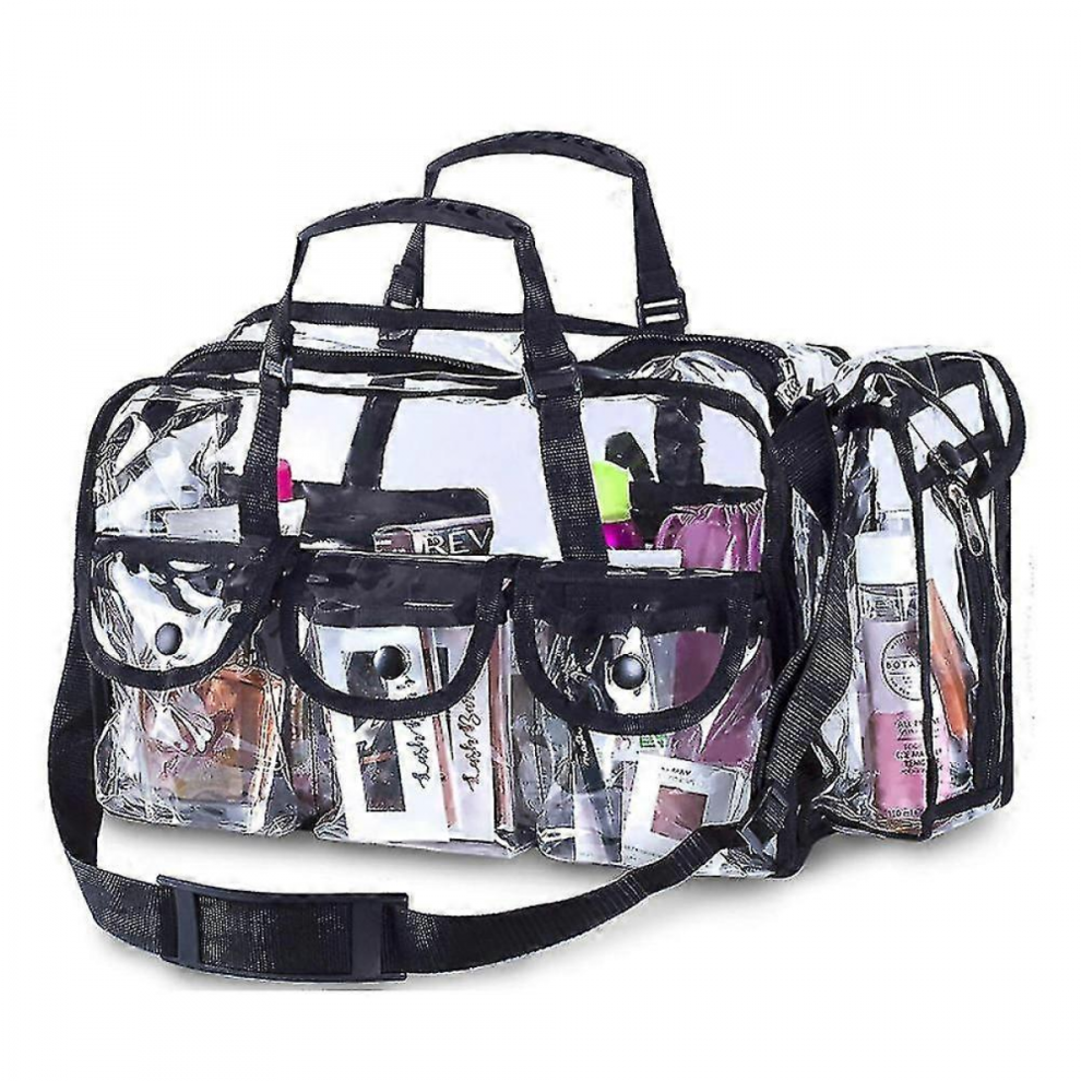 Clear Travel Bag Makeup Organizer For Toiletries Adjustable Strap-image-OPC-PJQSRPX-NEW