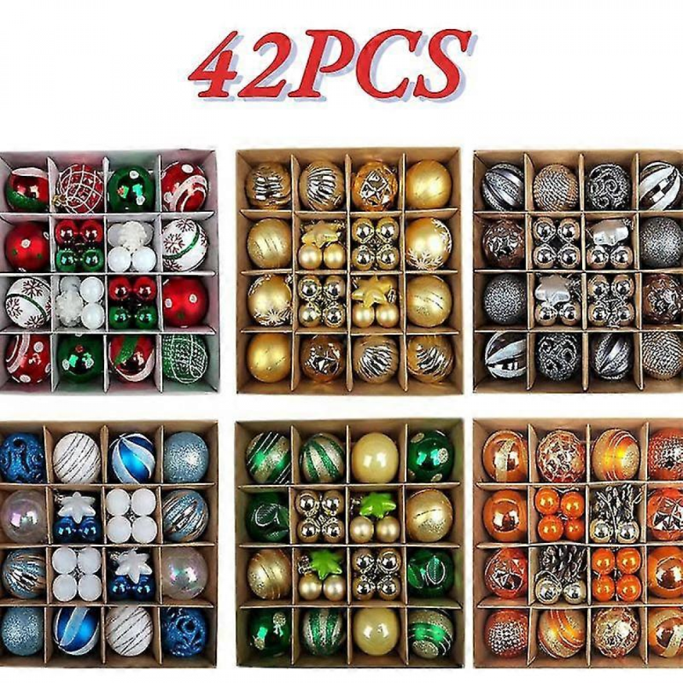 Christmas Tree Balls 42pcs 6cm 3cm Multicolor Ornaments Set Bubble Film Package-image-OPC-PJQSRW2-NEW