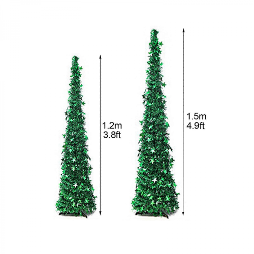 1.2M Silver Wool Christmas Tree with Retractable Folding Ornaments Treestyle549 1