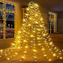 Christmas Tree Lights with Loop - 1.5m String of 200 LED Fairy Lights Plug-in for Garden Christmas Decoration Warm