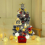 Small Festive LED Tabletop Tree 50cm Golden Red Holiday Decor 5