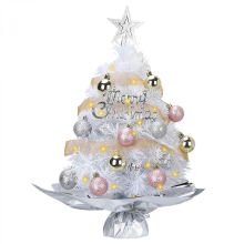 1 Tree Small Mini White Christmas Tree Tabletop DIY Decoration 24 Inch/2FT