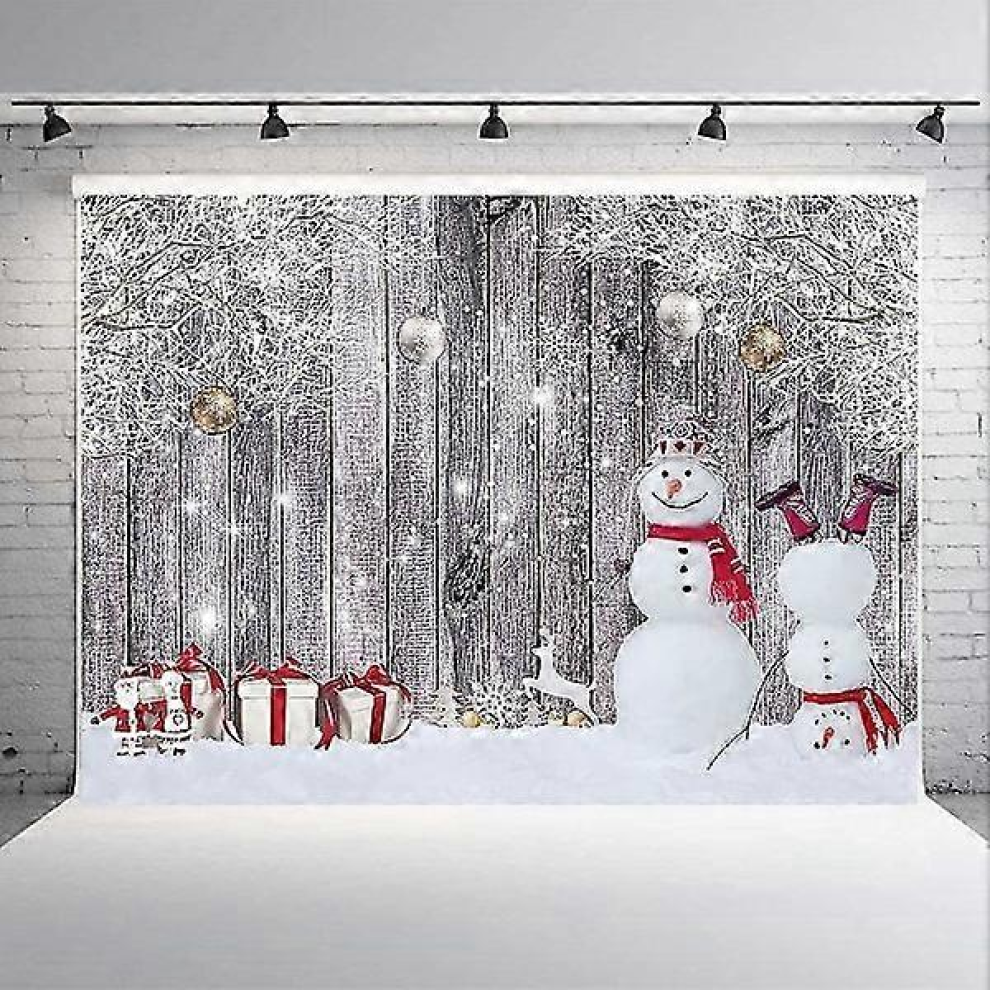Christmas Snowman Background, 210X150cm, Home Party Decorations 9372572709874