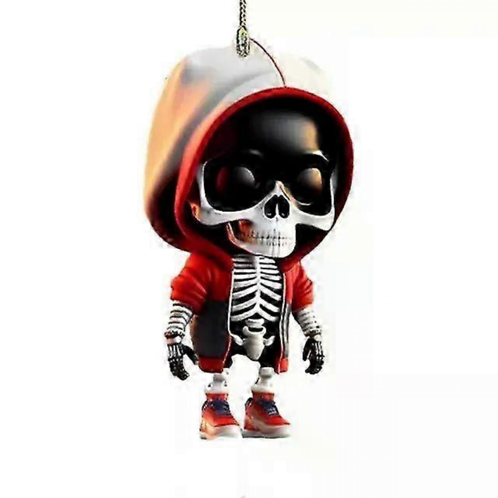 2025 Skeleton Swing Car Ornament Acrylic Spooky Pendant Rearview Decor Halloween Car Hanging Decoration 1pc-image-OPC-PJQSSTT-NEW