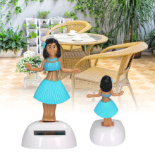 Bambola bobblehead danzante alimentata ad energia solare Blu/Verde