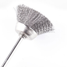 30 pièces de brosses à roue en fil métallique, tige de 3 mm, acier argenté