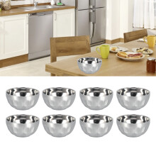 8 Stück Reisschalen aus 304 Edelstahl, doppelwandig, wiederverwendbare Suppenschüssel, Salatschüssel für Zuhause, Küche und Restaurant