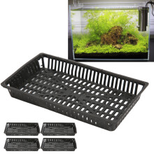 5 Stück Fischbecken-Pflanzkörbe aus Kunststoff, hydroponisches Netz-Set für Aquariumpflanzenkultivierung