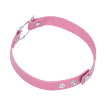 Collana choker in pelle PU regolabile rosa 39,5 cm / 15,6 in